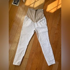 Loft 6 petite MATERNITY - white jeans, full panel